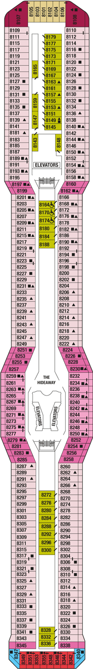 Celebrity Silhouette Deck plan & cabin plan