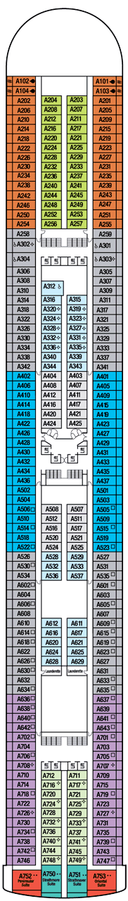 Azura Deck plan & cabin plan