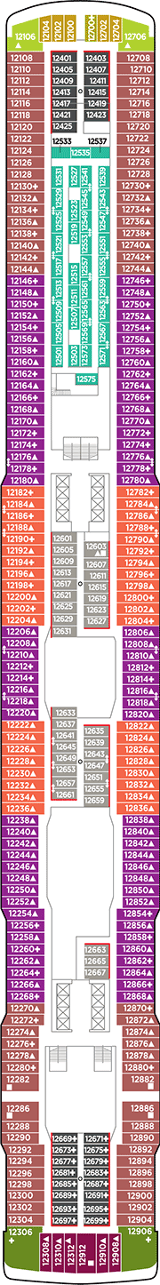 Norwegian Escape Deck plan & cabin plan