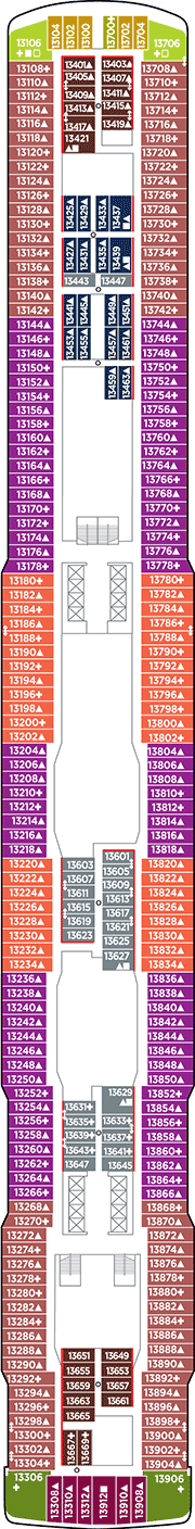 Norwegian Escape Deck plan & cabin plan