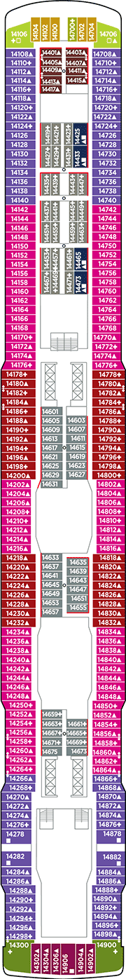 Norwegian Escape Deck plan & cabin plan