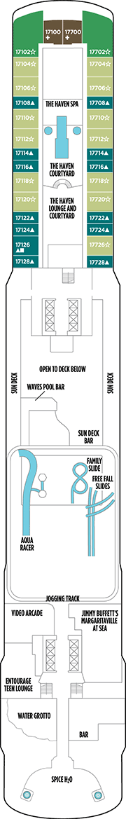 Norwegian Escape Deck plan & cabin plan