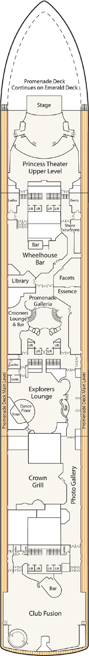 Deck plan M/S Crown Princess from 08/04/2017