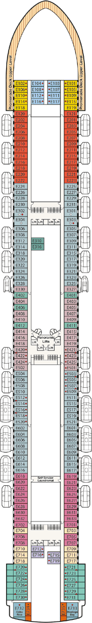 Emerald Princess Deck plan & cabin plan from 12/12/2016 until 11/12/2017