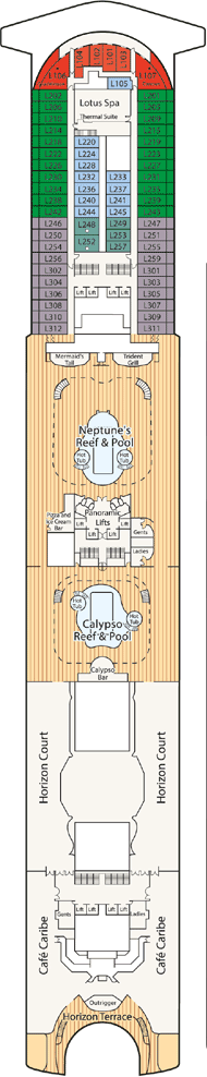 Emerald Princess Deck plan & cabin plan from 12/12/2016 until 11/12/2017