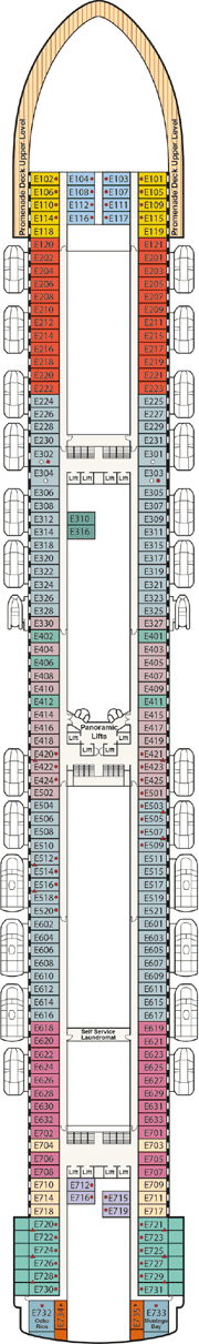 Deck plan M/S Ruby Princess from 27/12/2016