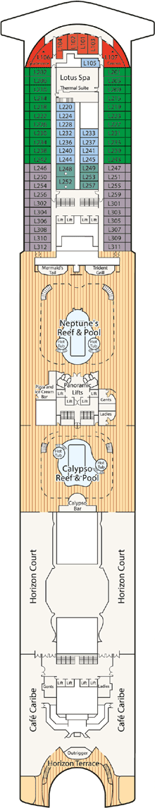 Deck plan M/S Ruby Princess from 27/12/2016