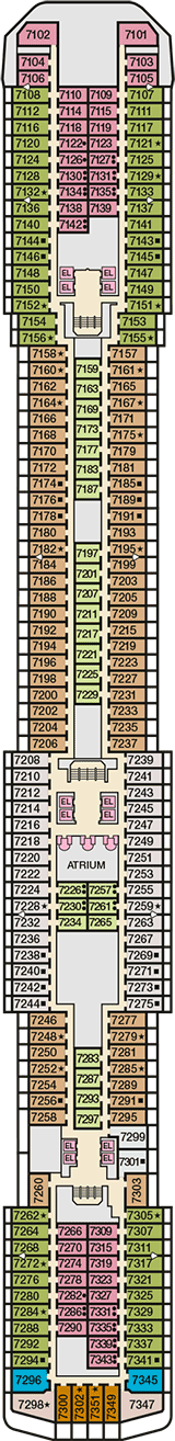 Carnival Miracle Deck plan & cabin plan