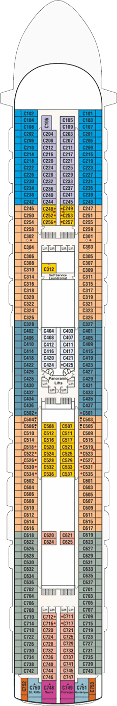 Deck plan M/S Emerald Princess from 12/12/2017