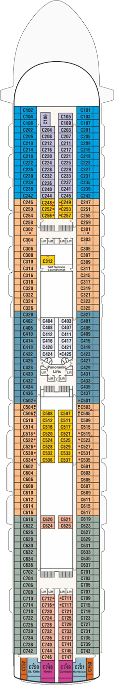 Ruby Princess Deck plan & cabin plan