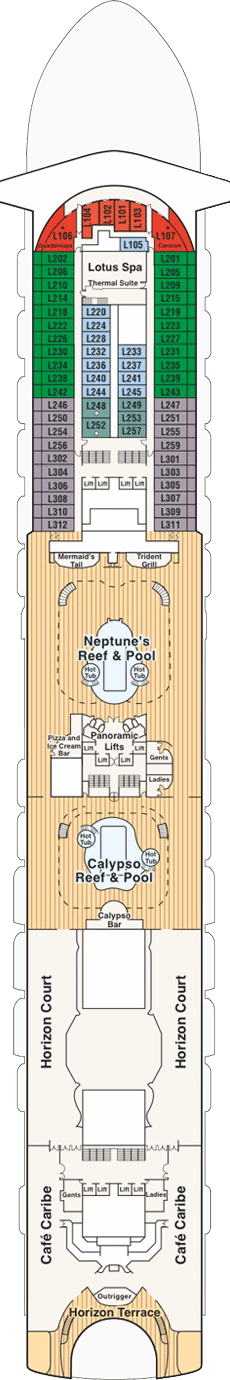 Ruby Princess Deck plan & cabin plan