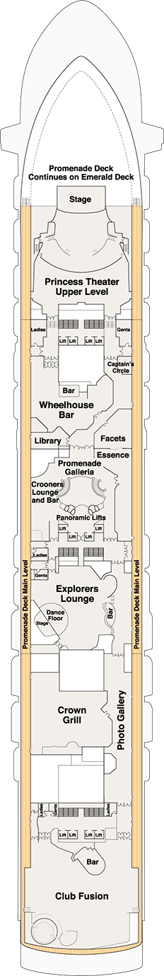 Ruby Princess Deck plan & cabin plan