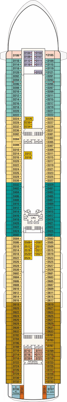 Ruby Princess Deck plan & cabin plan