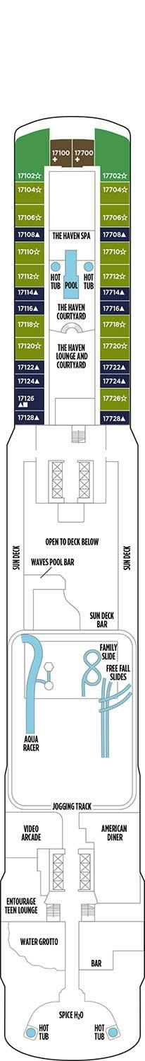 Norwegian Escape Deck plan & cabin plan