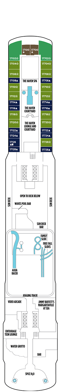 Norwegian Escape Deck plan & cabin plan