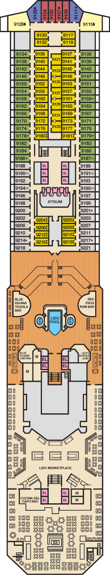 Carnival Sunshine Deck plan & cabin plan