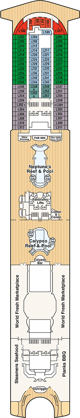 Caribbean Princess Deck plan & cabin plan