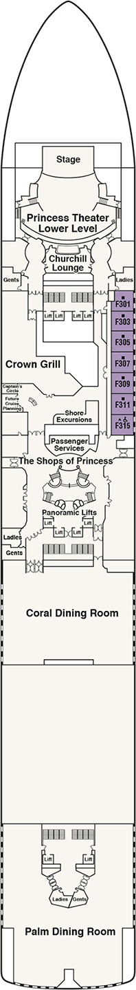 Caribbean Princess Deck plan & cabin plan