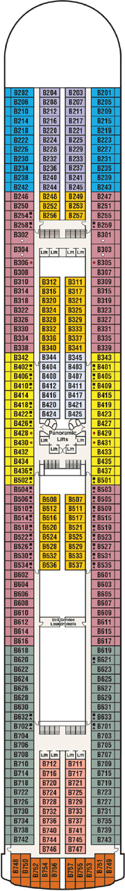 Caribbean Princess Deck plan & cabin plan from 06/04/2017 until 05/02/2018