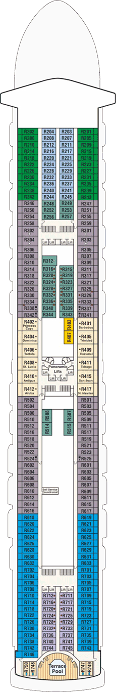 Caribbean Princess Deck Plan & Cabin Plan