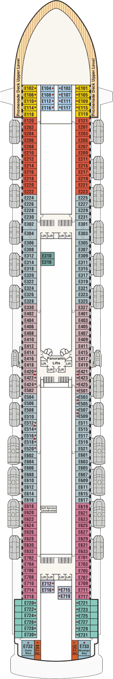 Caribbean Princess Deck plan & cabin plan