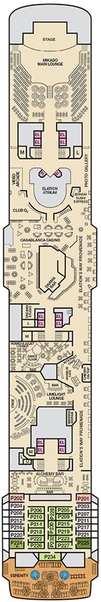 Carnival Elation Deck plan & cabin plan