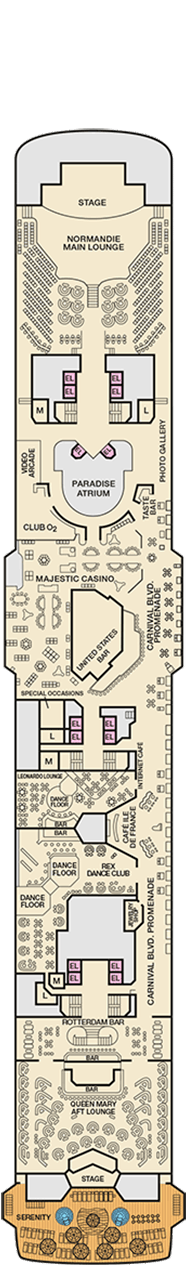 Carnival Paradise Deck plan & cabin plan