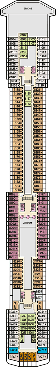 Carnival Pride Deck plan & cabin plan