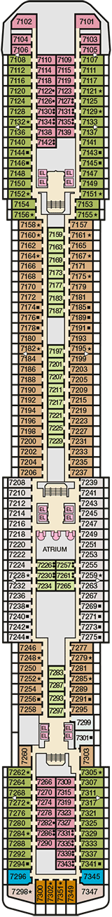 Carnival Pride Deck plan & cabin plan