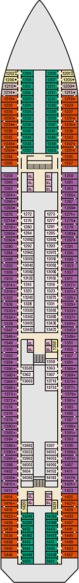 Carnival Splendor Deck plan & cabin plan