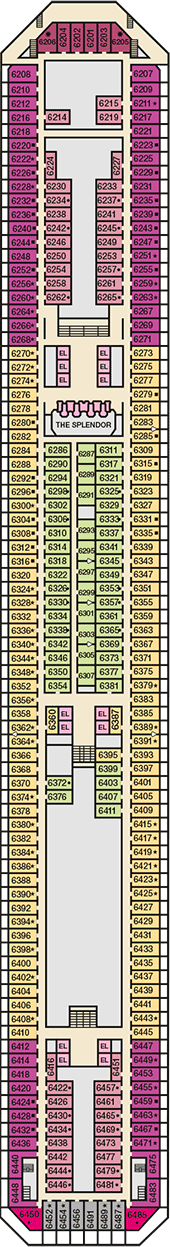 Carnival Splendor Deck plan & cabin plan