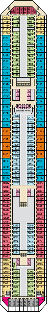 Carnival Sunshine Deck plan & cabin plan