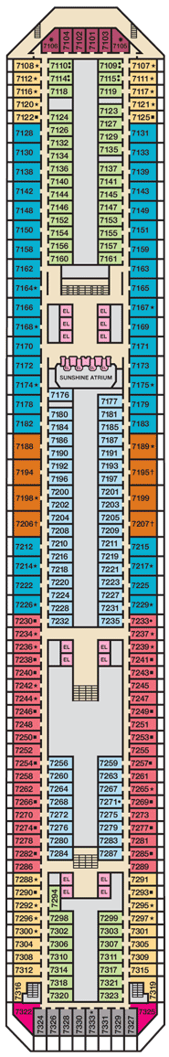 Carnival Sunshine Deck plan & cabin plan