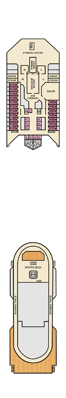 Carnival Valor Deck plan & cabin plan