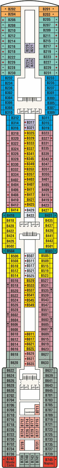 Coral Princess Deck plan & cabin plan