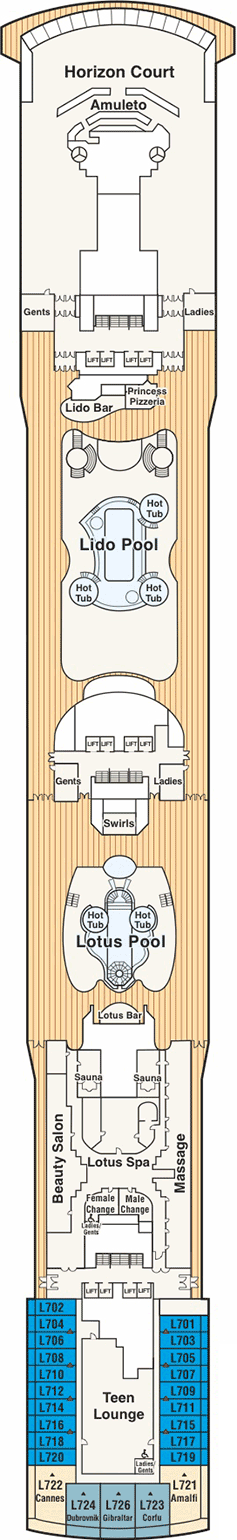 Deck plan M/S Coral Princess from 02/03/2018