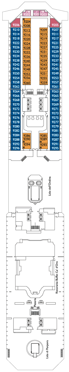 Costa Favolosa Deck plan & cabin plan