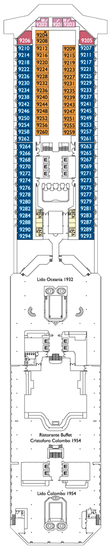 Costa Fortuna Deck plan & cabin plan