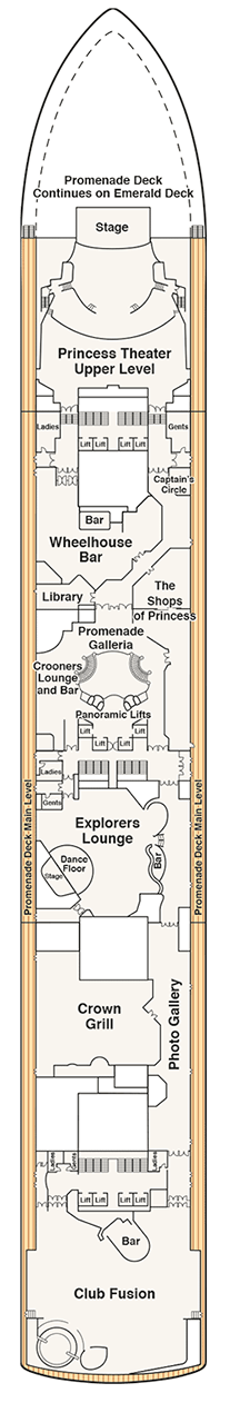 Crown Princess Deck plan & cabin plan