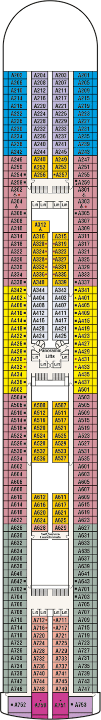 Crown Princess Deck plan & cabin plan