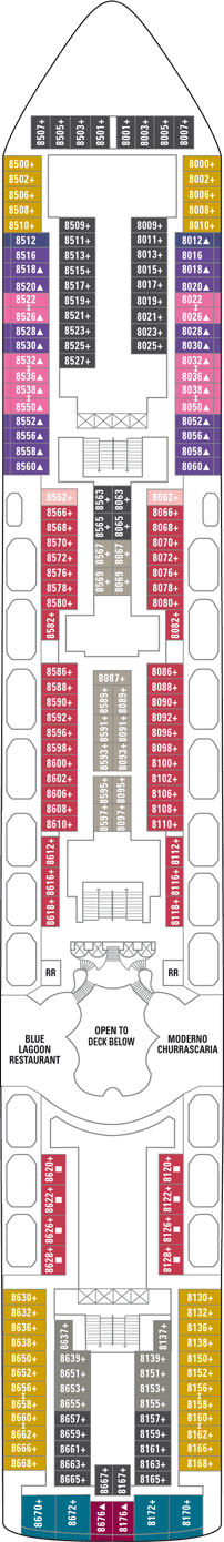 Norwegian Dawn Deck plan & cabin plan