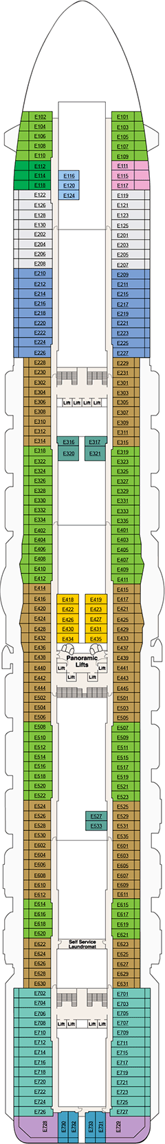 Deck plan M/S Sky Princess unlimited validity