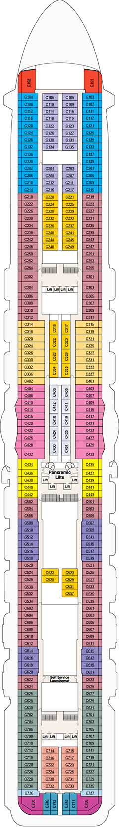 Deck plan M/S Sky Princess unlimited validity