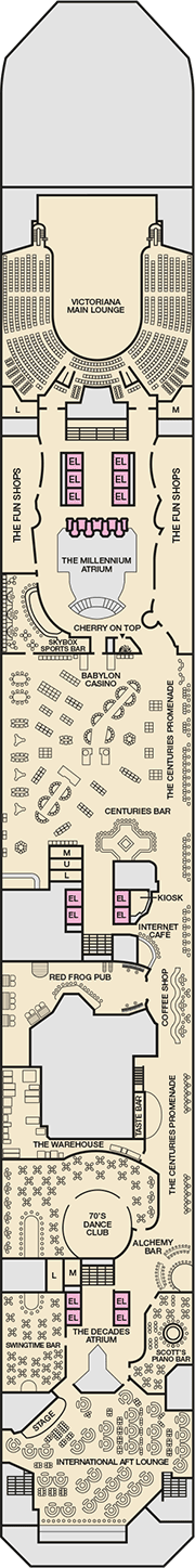 Carnival Freedom Deck plan & cabin plan