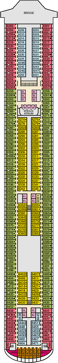 Carnival Breeze Deck plan & cabin plan