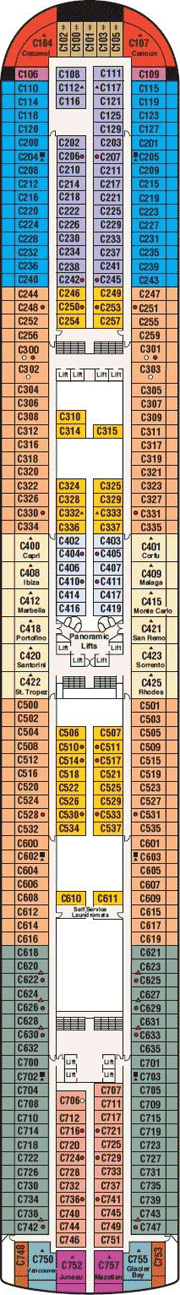 Diamond Princess Deck plan & cabin plan from 28/12/2016 until 19/04/2017