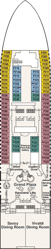 Diamond Princess Deck plan & cabin plan from 28/12/2016 until 19/04/2017