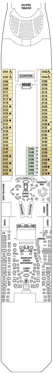 Celebrity Eclipse Deck plan & cabin plan