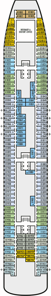 Zaandam Deck plan & cabin plan