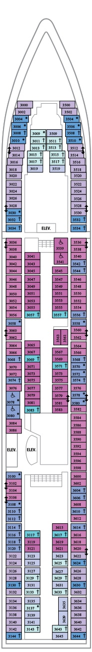 Jewel of the Seas Deck plan & cabin plan